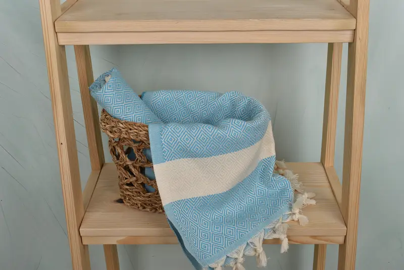 Monogram Kitchen Towel, 36x20 Cotton Diamond Towel, Beach Theme Wedding Gift, Bathroom Towels, Turkish Tea Towel, Home Decor Towel, Summer Towel - 4