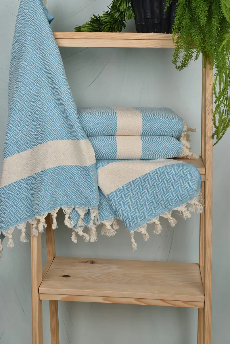 Monogram Kitchen Towel, 36x20 Cotton Diamond Towel, Beach Theme Wedding Gift, Bathroom Towels, Turkish Tea Towel, Home Decor Towel, Summer Towel - 6