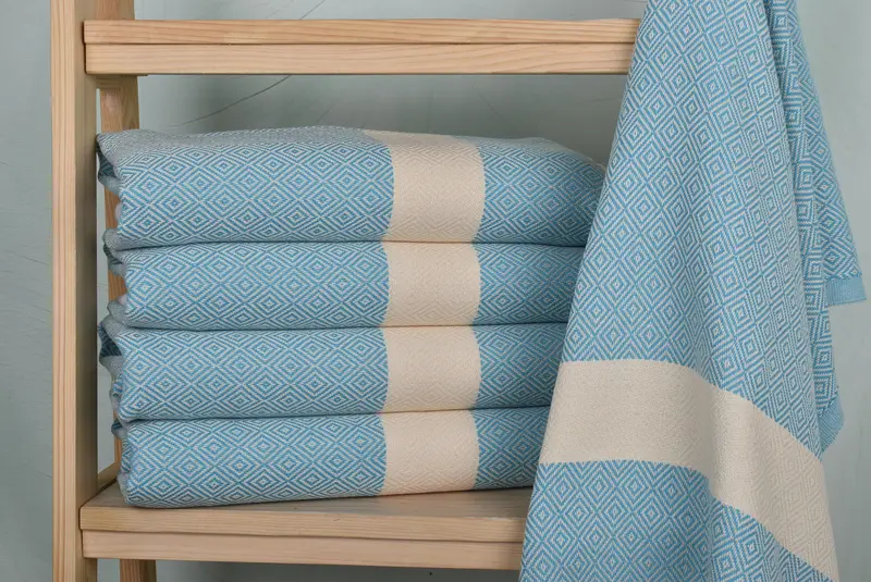 Monogram Kitchen Towel, 36x20 Cotton Diamond Towel, Beach Theme Wedding Gift, Bathroom Towels, Turkish Tea Towel, Home Decor Towel, Summer Towel - 2