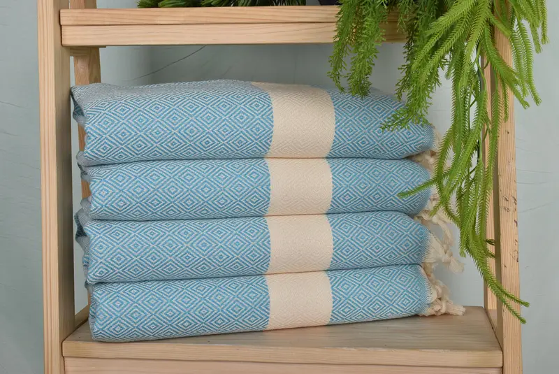 Monogram Kitchen Towel, 36x20 Cotton Diamond Towel, Beach Theme Wedding Gift, Bathroom Towels, Turkish Tea Towel, Home Decor Towel, Summer Towel - 1
