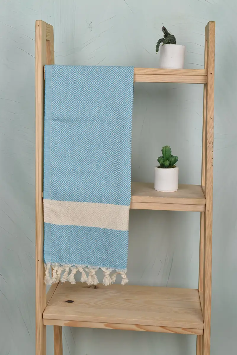 Monogram Kitchen Towel, 36x20 Cotton Diamond Towel, Beach Theme Wedding Gift, Bathroom Towels, Turkish Tea Towel, Home Decor Towel, Summer Towel - 8