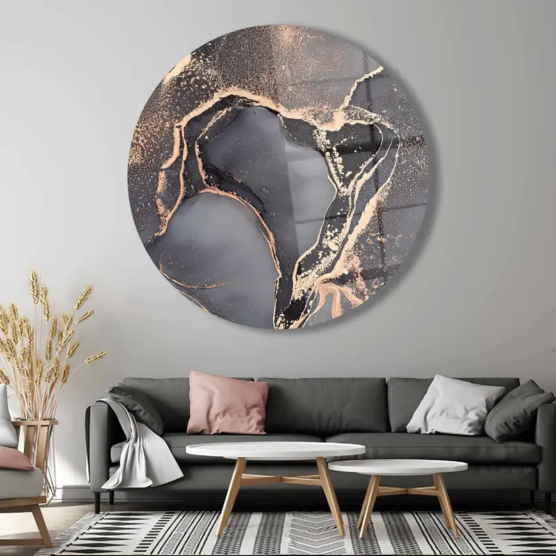 Elegant Gray Marble Printed Glass: Luxury Contemporary Design