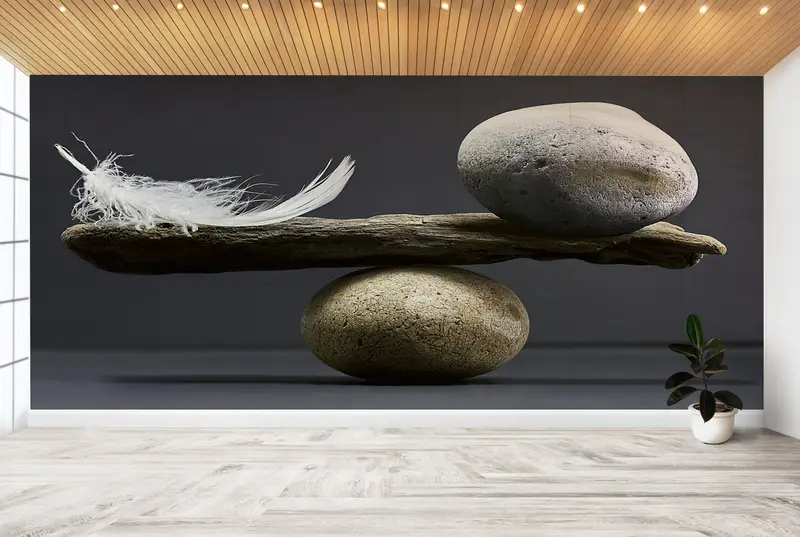 Zarif Baskılı Duvar Kağıdı: Taş ve Tüyün Dengesi