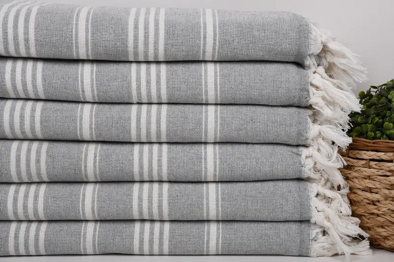 Quick-dry towel, Bridesmaid Gift, 70x40 Cotton Striped Towel, Unique Turkish towel with custom embroidery USA, Handmade Gift, Birthday Gift - 2
