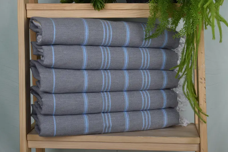 Turkish Tea Towel, Monogrammed Hand Towel, Welcome Wedding Gift, 40x24 Cotton Striped Towel, Decorative Towel, Guest Towel, Bathroom Towels - 1