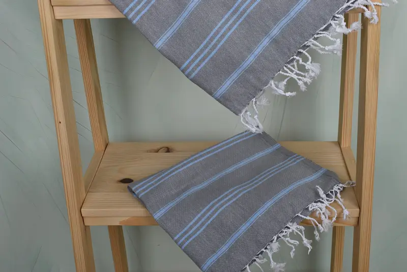 Turkish Tea Towel, Monogrammed Hand Towel, Welcome Wedding Gift, 40x24 Cotton Striped Towel, Decorative Towel, Guest Towel, Bathroom Towels - 5