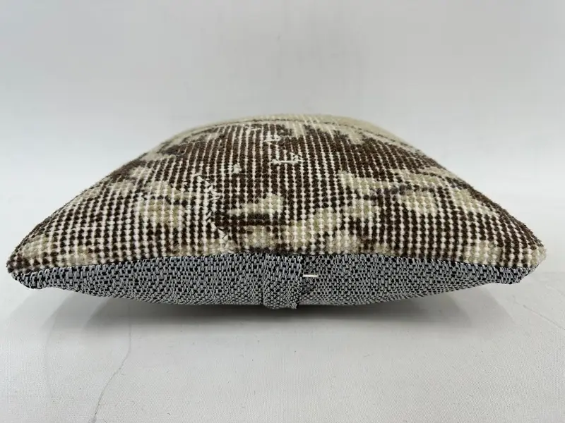 Turkish Pillow, Vintage Kilim Pillow, Decorative Bolster Pillow, Kilim Pillow, Cushion Case, 12x12 Beige Pillow Case, Pattern Throw Cushion Cover - 5