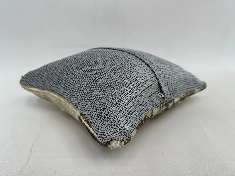 Turkish Pillow, Vintage Kilim Pillow, Decorative Bolster Pillow, Kilim Pillow, Cushion Case, 12x12 Beige Pillow Case, Pattern Throw Cushion Cover - 7