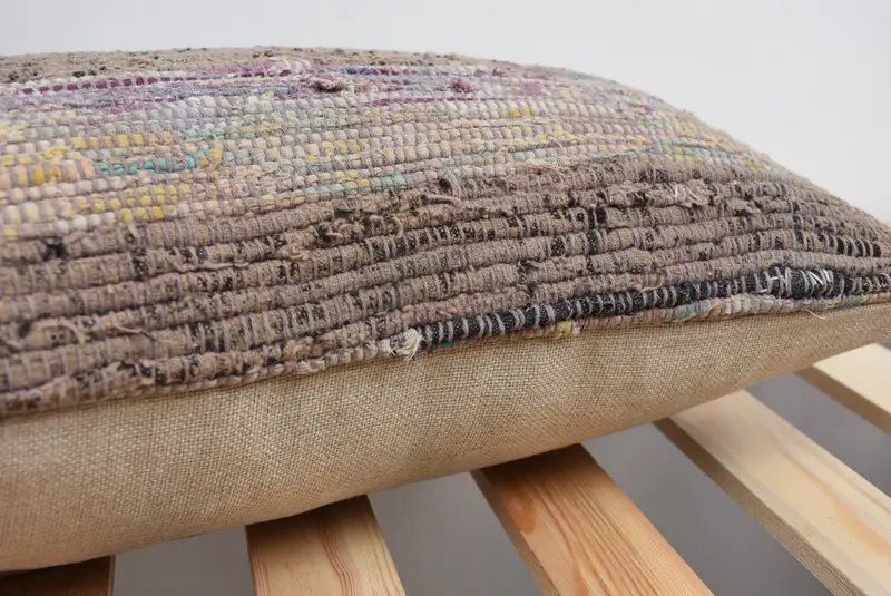 Handmade Kilim Cushion, Decorative Bolster Pillow, Gift Pillow, 12x20 Beige Cushion Case, Boho Pillow, Decorative Cushion Cover, Pillow Sham - 7