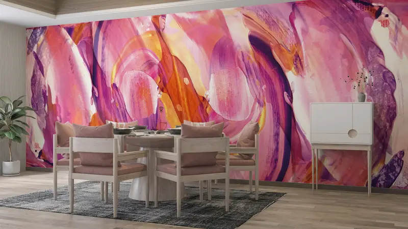 Contemporary Wall Poster,Modern Mural,Bright Wall Paper,Colorful Mural,Modern Wall Paper,Paper Wall Art ,Modern Wall Art, - 4