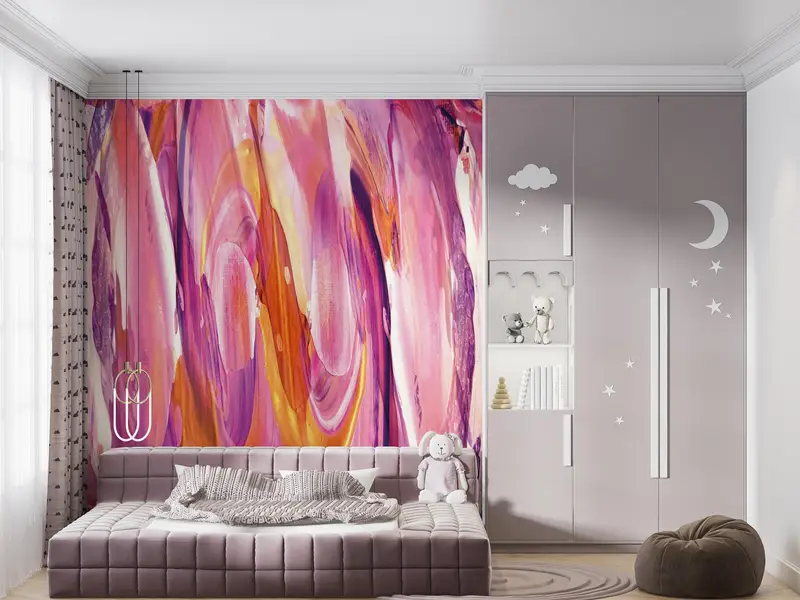 Contemporary Wall Poster,Modern Mural,Bright Wall Paper,Colorful Mural,Modern Wall Paper,Paper Wall Art ,Modern Wall Art, - 3