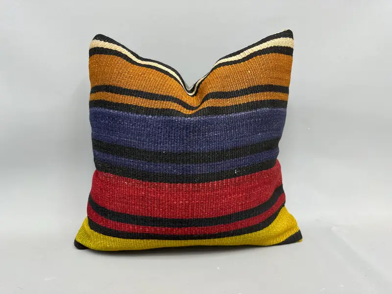 Turkish Pillow, Boho Pillow, Oriental Pillow Cover, Boho Chic Pillow Case, 20x20 Red Pillow, Pillow Case, Antique Pillows - 1