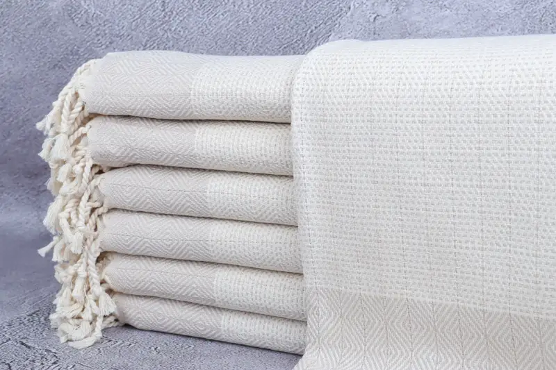70x40 Cotton Diamond Towel, Bachelorette Gifts, Monogram Turkish Towel, Handwoven Turkish Towel, Organic Turkish towel, Wedding Day Gift For Bride - 1