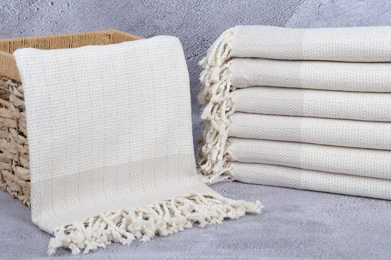 70x40 Cotton Diamond Towel, Bachelorette Gifts, Monogram Turkish Towel, Handwoven Turkish Towel, Organic Turkish towel, Wedding Day Gift For Bride - 3