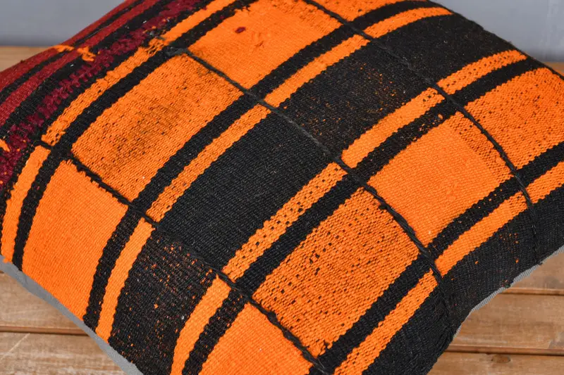 Cushion Cover, Vintage Pillow, Home Decor Pillow, Turkish Kilim Pillow, 20x20 Brown Pillow Sham, Decorative Bolster Pillow Case - 4