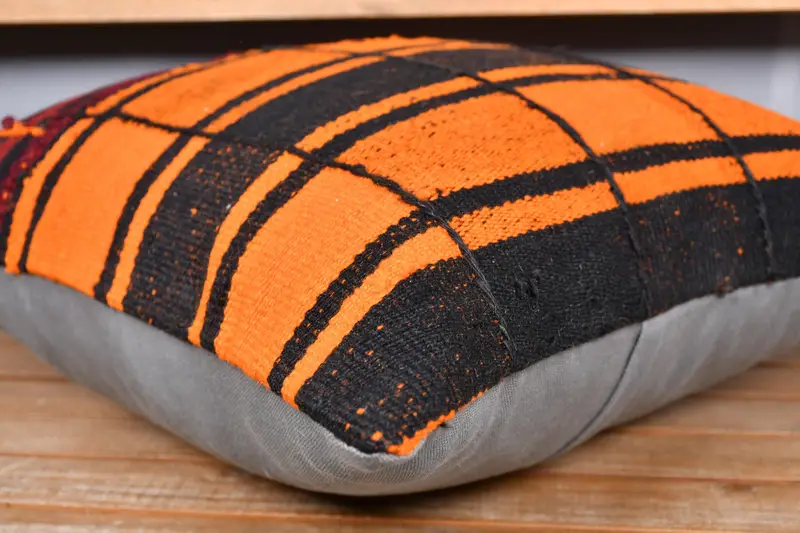 Cushion Cover, Vintage Pillow, Home Decor Pillow, Turkish Kilim Pillow, 20x20 Brown Pillow Sham, Decorative Bolster Pillow Case - 3