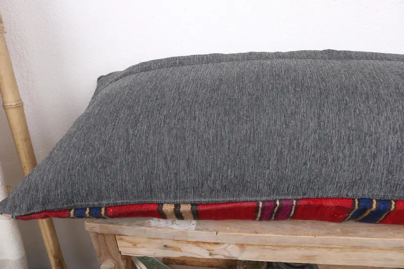 Pillow Case, Home Decor Pillow, Antique Pillows, Shabby Chic Cushion, Kilim Rug Cushion Cover, 16x36 Red Pillow Cover, Interior Designer Pillow - 7