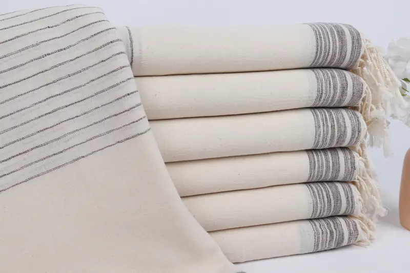 Kişiye Özel Hediye Kutusu Havlu İşlemeli Kahverengi-Açık Kahverengi Çizgili, 36x67 İnç