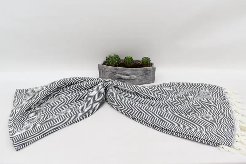 92x76 Cotton Chevron Towel, Shower Curtain, Bachelorette Gifts, Couch Blanket, Organic Throw, Bridesmaid Gifts, Woven Blanket, Oversized Beach Towel - 7
