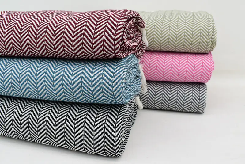 92x76 Cotton Chevron Towel, Shower Curtain, Bachelorette Gifts, Couch Blanket, Organic Throw, Bridesmaid Gifts, Woven Blanket, Oversized Beach Towel - 2