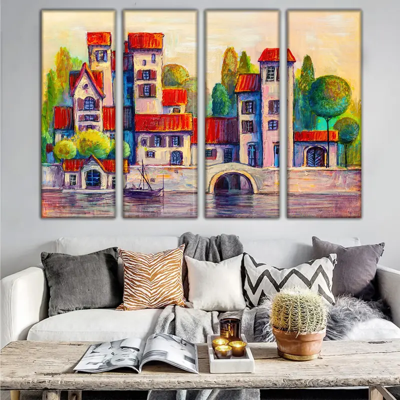 Living Room Wall Decor, Interior Decor, Canvas Wall Art, Home Decor, Abstract City Poster, Office Wall Decor, Modern Wall Art, Trendy Canvas - 4