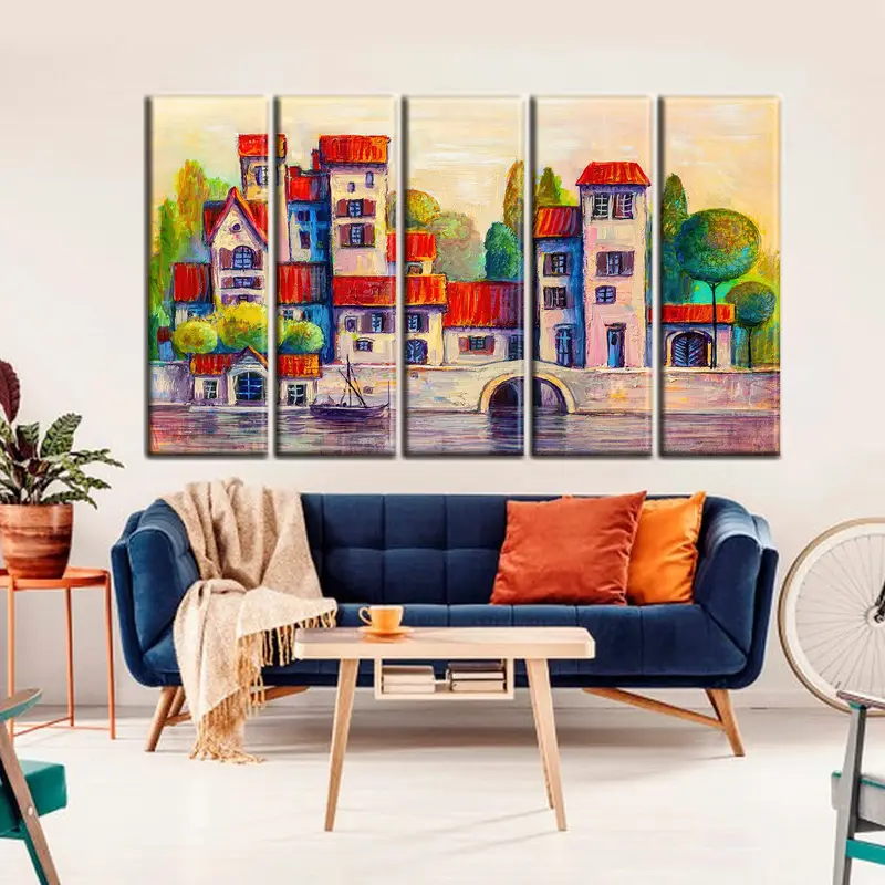 Living Room Wall Decor, Interior Decor, Canvas Wall Art, Home Decor, Abstract City Poster, Office Wall Decor, Modern Wall Art, Trendy Canvas - 2
