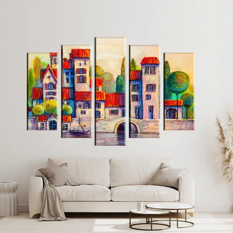 Living Room Wall Decor, Interior Decor, Canvas Wall Art, Home Decor, Abstract City Poster, Office Wall Decor, Modern Wall Art, Trendy Canvas - 5