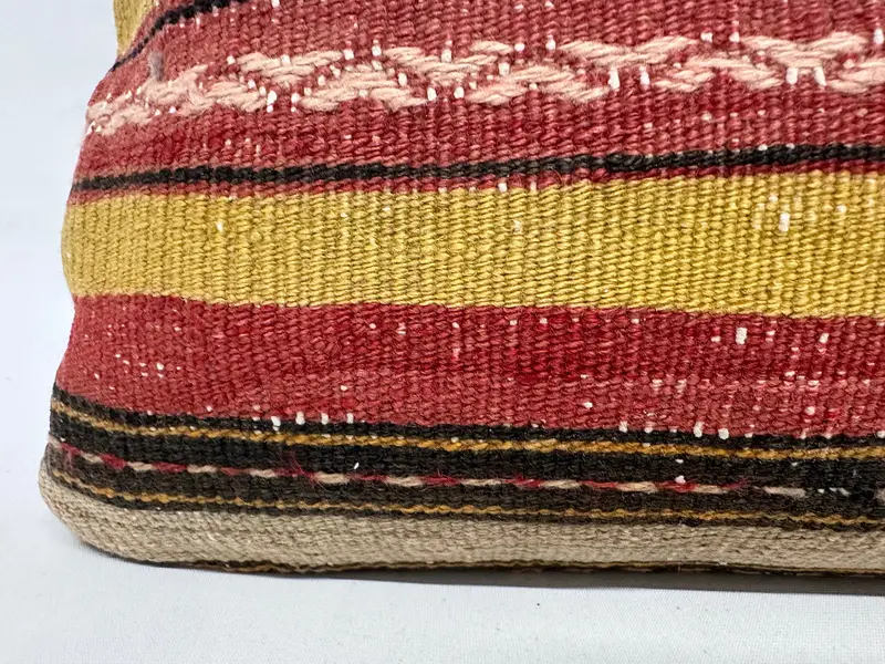 Throw Kilim Pillow, Nomadic Cushion Cover, Vintage Pillow, Authentic Pillow, Pillow Cover, 12x36 Red Pillow, Kilim Pillow Cover, Seat Pillow Sham - 4