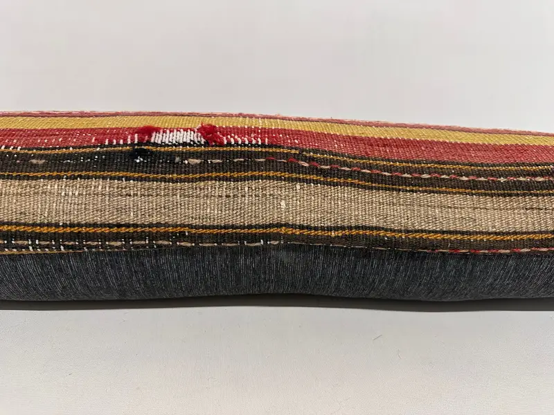 Throw Kilim Pillow, Nomadic Cushion Cover, Vintage Pillow, Authentic Pillow, Pillow Cover, 12x36 Red Pillow, Kilim Pillow Cover, Seat Pillow Sham - 5