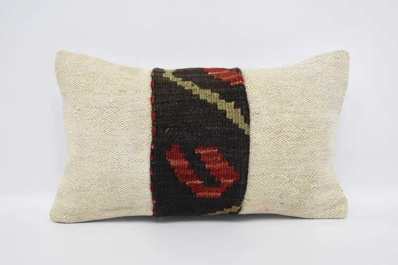 Funda de almohada marroquí vintage, cojín beige de 30x50 cm - 1
