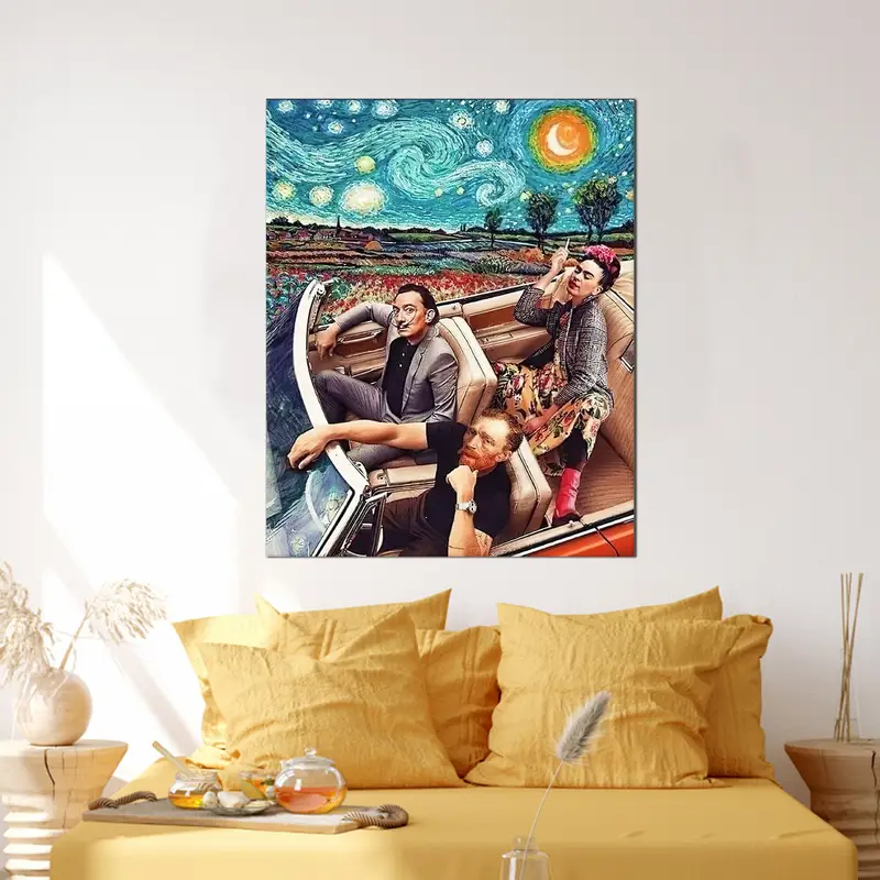 Frida Kahlo, Salvador Dali, Vincent Van Gogh Sanat, Pop Art Canvas, Bir Zamanlar Bir Zamanlar Sanat, Banksy Starry Night, Ünlü Sanatçı, Modern Baskı Sanatı - 7