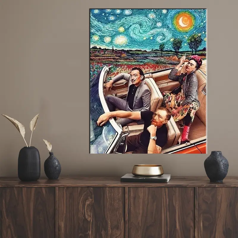 Frida Kahlo, Salvador Dali, Vincent Van Gogh Sanat, Pop Art Canvas, Bir Zamanlar Bir Zamanlar Sanat, Banksy Starry Night, Ünlü Sanatçı, Modern Baskı Sanatı - 6