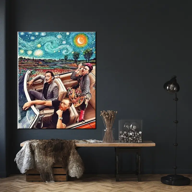 Frida Kahlo, Salvador Dali, Vincent Van Gogh Sanat, Pop Art Canvas, Bir Zamanlar Bir Zamanlar Sanat, Banksy Starry Night, Ünlü Sanatçı, Modern Baskı Sanatı - 4