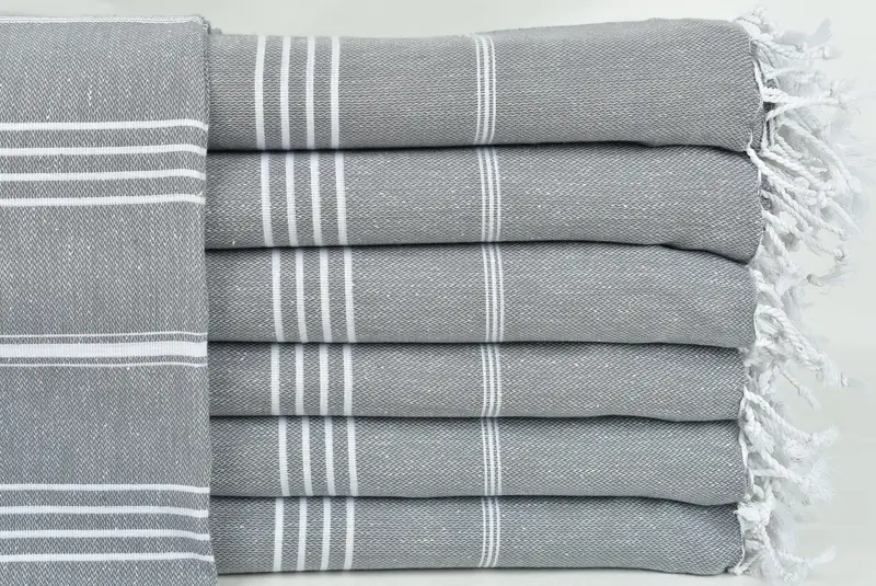 Bridal Shower Gift, Turkish Cotton Throw Blanket, Woven Blanket, 96x80 Cotton Striped Towel, Custom Beach Blanket, Tablecloth, Decorative Bedspread - 1