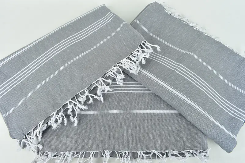 Bridal Shower Gift, Turkish Cotton Throw Blanket, Woven Blanket, 96x80 Cotton Striped Towel, Custom Beach Blanket, Tablecloth, Decorative Bedspread - 6