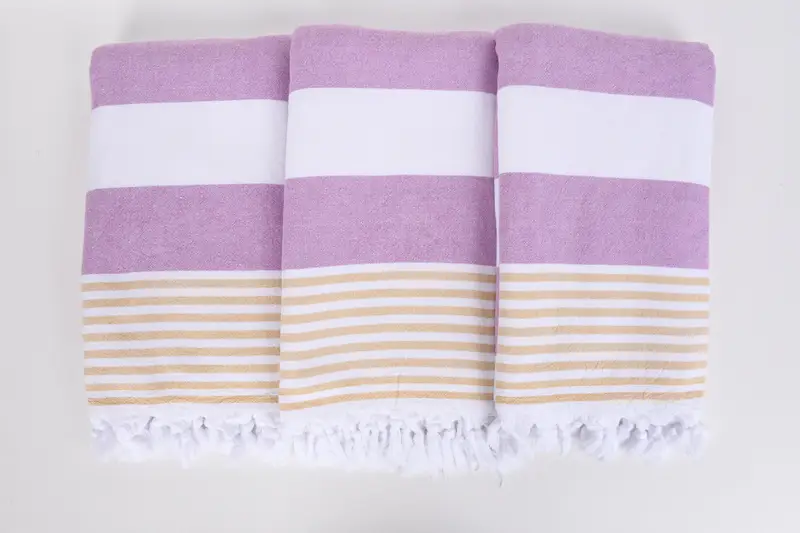 Turkish fouta towel for outdoor use, Housewarming Gift, Quick-dry peshtemal, 68x36 Cotton Striped Terry Towel, Turkish beach towel, Peshtemal - 7