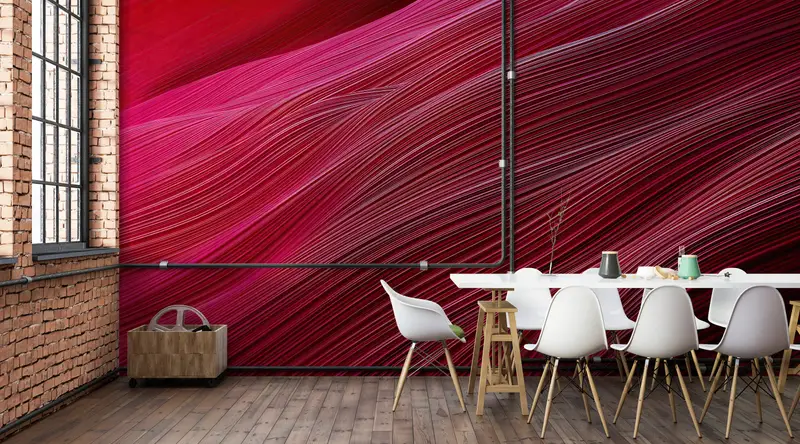 3d Wall Paper,Red And Pink Tones Wall Art,Modern Wall Paper,Pink Wall Paper,Paper Wall Art ,Red Wall Decor, - 3