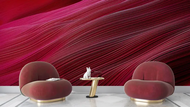 3d Wall Paper,Red And Pink Tones Wall Art,Modern Wall Paper,Pink Wall Paper,Paper Wall Art ,Red Wall Decor, - 6