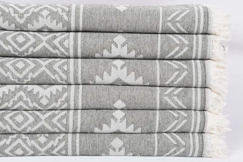 Summer Gift, 74x40 Cotton Geometric Towel, Sand-resistant towel, Customized Turkish Towel, Embroidery Towel, Christmas Favors, Bridesmaid Gift - 4