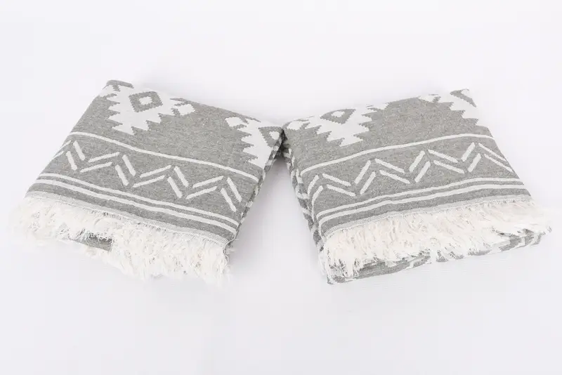Summer Gift, 74x40 Cotton Geometric Towel, Sand-resistant towel, Customized Turkish Towel, Embroidery Towel, Christmas Favors, Bridesmaid Gift - 7