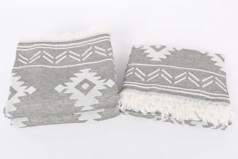 Summer Gift, 74x40 Cotton Geometric Towel, Sand-resistant towel, Customized Turkish Towel, Embroidery Towel, Christmas Favors, Bridesmaid Gift - 8