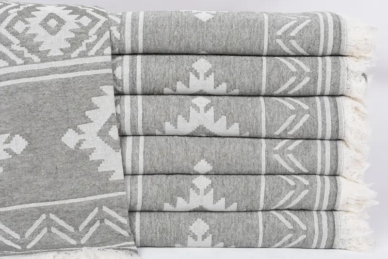 Summer Gift, 74x40 Cotton Geometric Towel, Sand-resistant towel, Customized Turkish Towel, Embroidery Towel, Christmas Favors, Bridesmaid Gift - 2