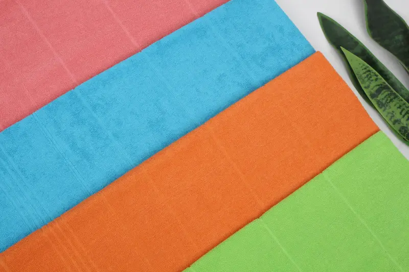 Cotton Towel Striped Terry Beige Organic, 70x36 Inches