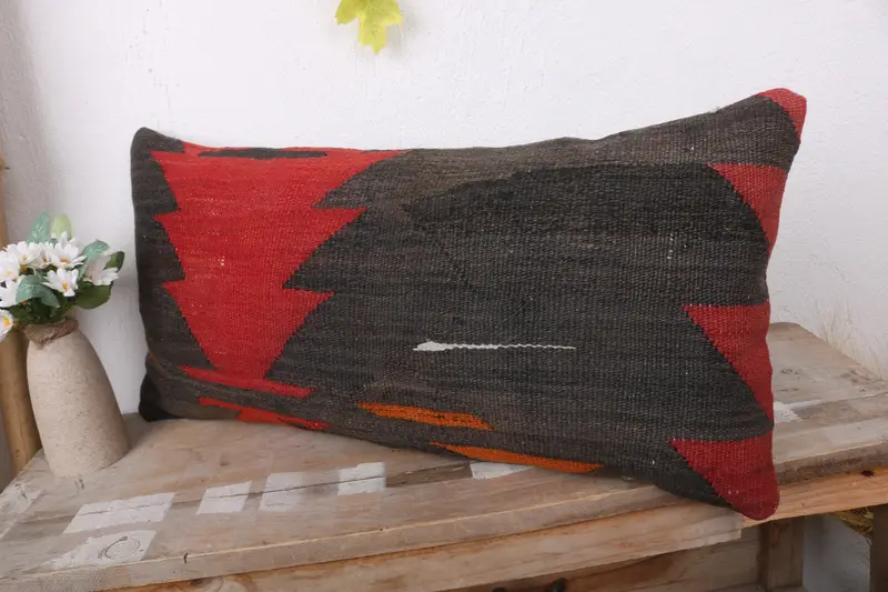 12x24 Brown Cushion Cover, Pet Pillow, Ethnical Kilim Rug Pillow, Accent Pillow Cover, Pillow Cover, Kilim Pillow Cover, Kilim Cushion Sham - 4