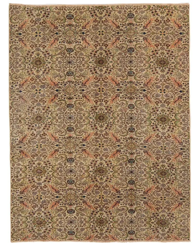 Yeşil Soyut Halı, 4,5x5,6 ft Zarif Dekor