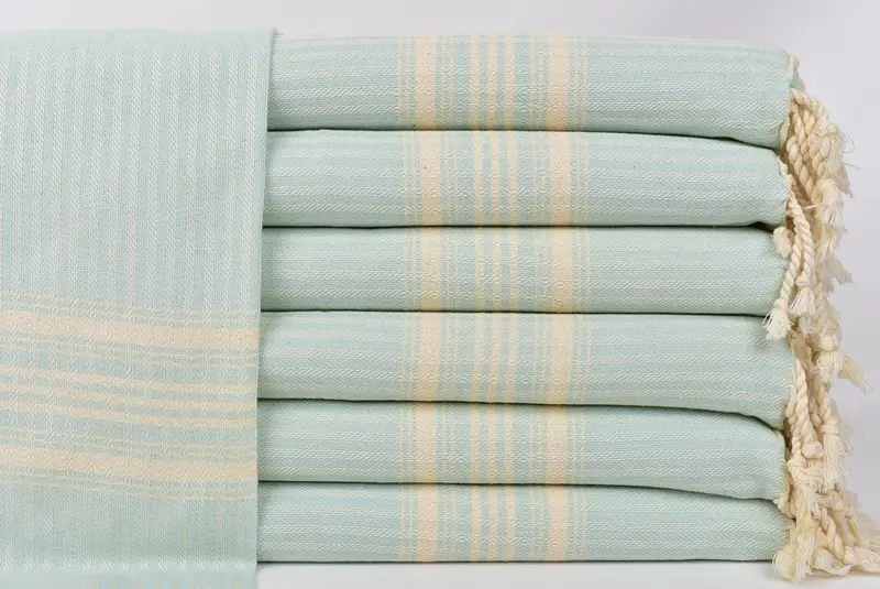 Monogramlı el havlu, yaz hediyesi, 40x18 pamuklu çizgili havlu, banyo havlu, gelin için hediye, monogramlı Türk havlu, kişiselleştirilmiş bulaşık havlu - 1