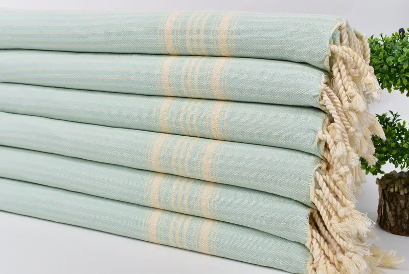 Monogramlı el havlu, yaz hediyesi, 40x18 pamuklu çizgili havlu, banyo havlu, gelin için hediye, monogramlı Türk havlu, kişiselleştirilmiş bulaşık havlu - 3