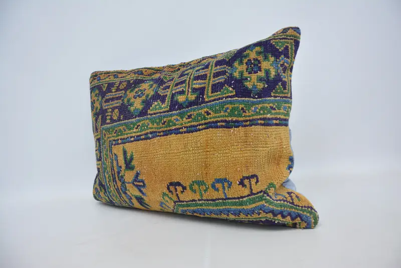Outdoor Bolster Cushion Case, Throw Kilim Pillow, Gift Pillow, Cotton Pillow Sham, 20x28 Blue Pillow Sham, Cushion, Kilim Pillow Cover - 4