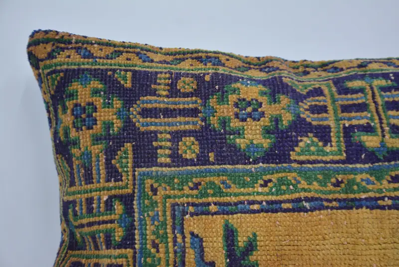 Outdoor Bolster Cushion Case, Throw Kilim Pillow, Gift Pillow, Cotton Pillow Sham, 20x28 Blue Pillow Sham, Cushion, Kilim Pillow Cover - 2
