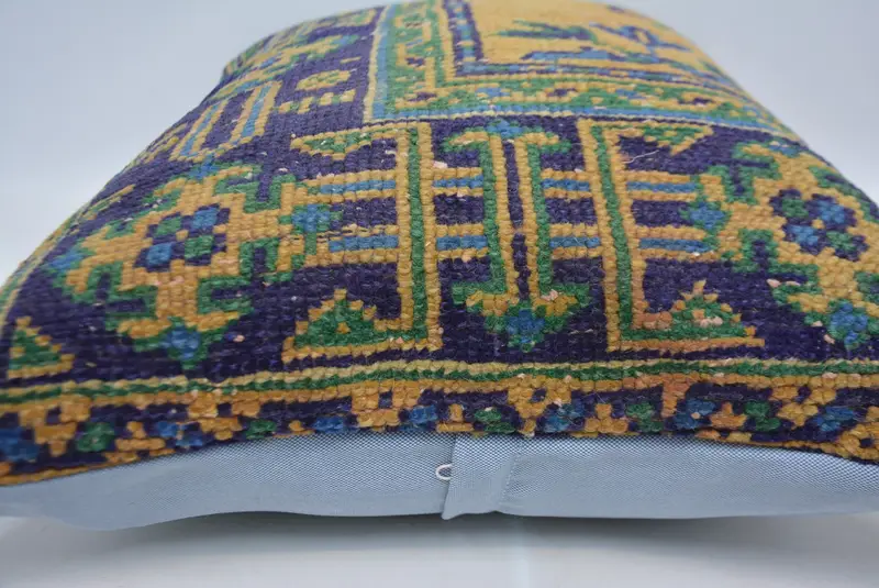 Outdoor Bolster Cushion Case, Throw Kilim Pillow, Gift Pillow, Cotton Pillow Sham, 20x28 Blue Pillow Sham, Cushion, Kilim Pillow Cover - 5